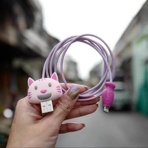 Adorable design silicone pet USB cable protector